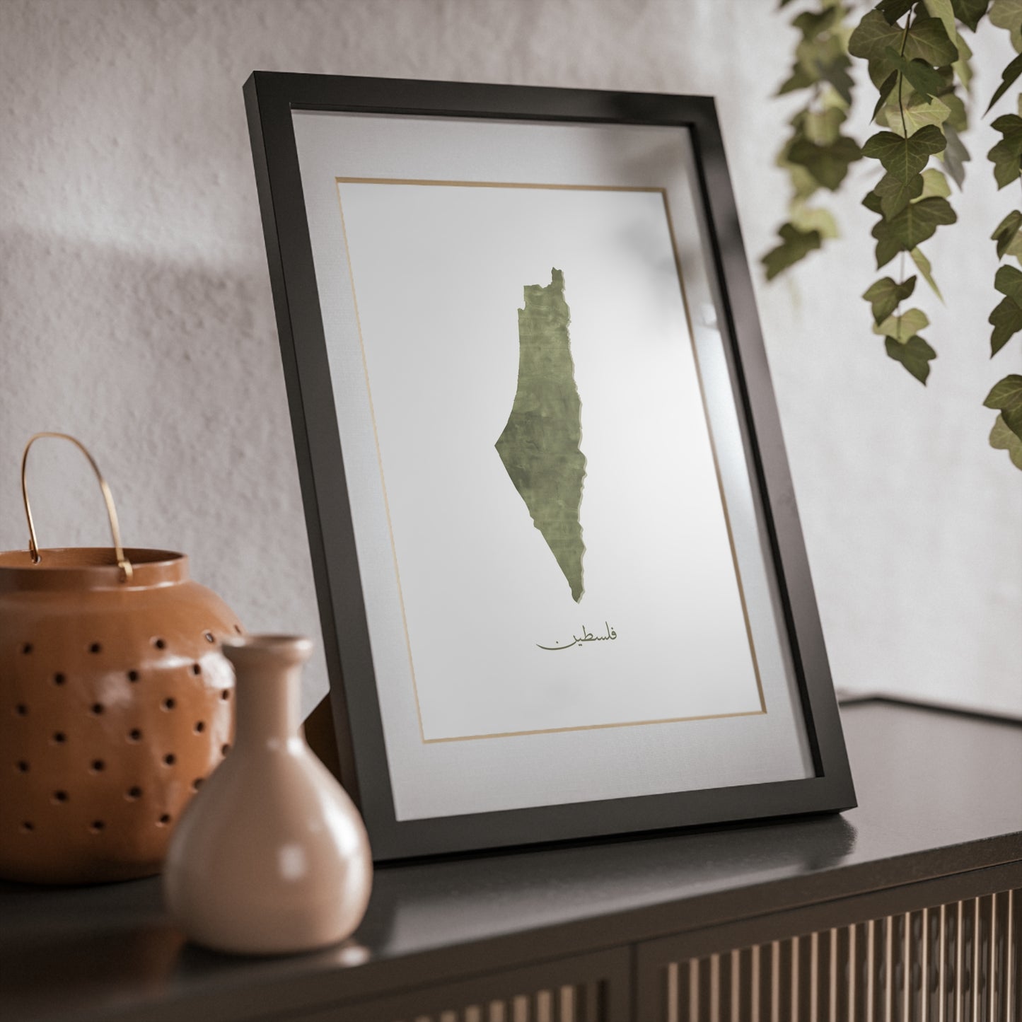 Green Map of Palestine, Framed